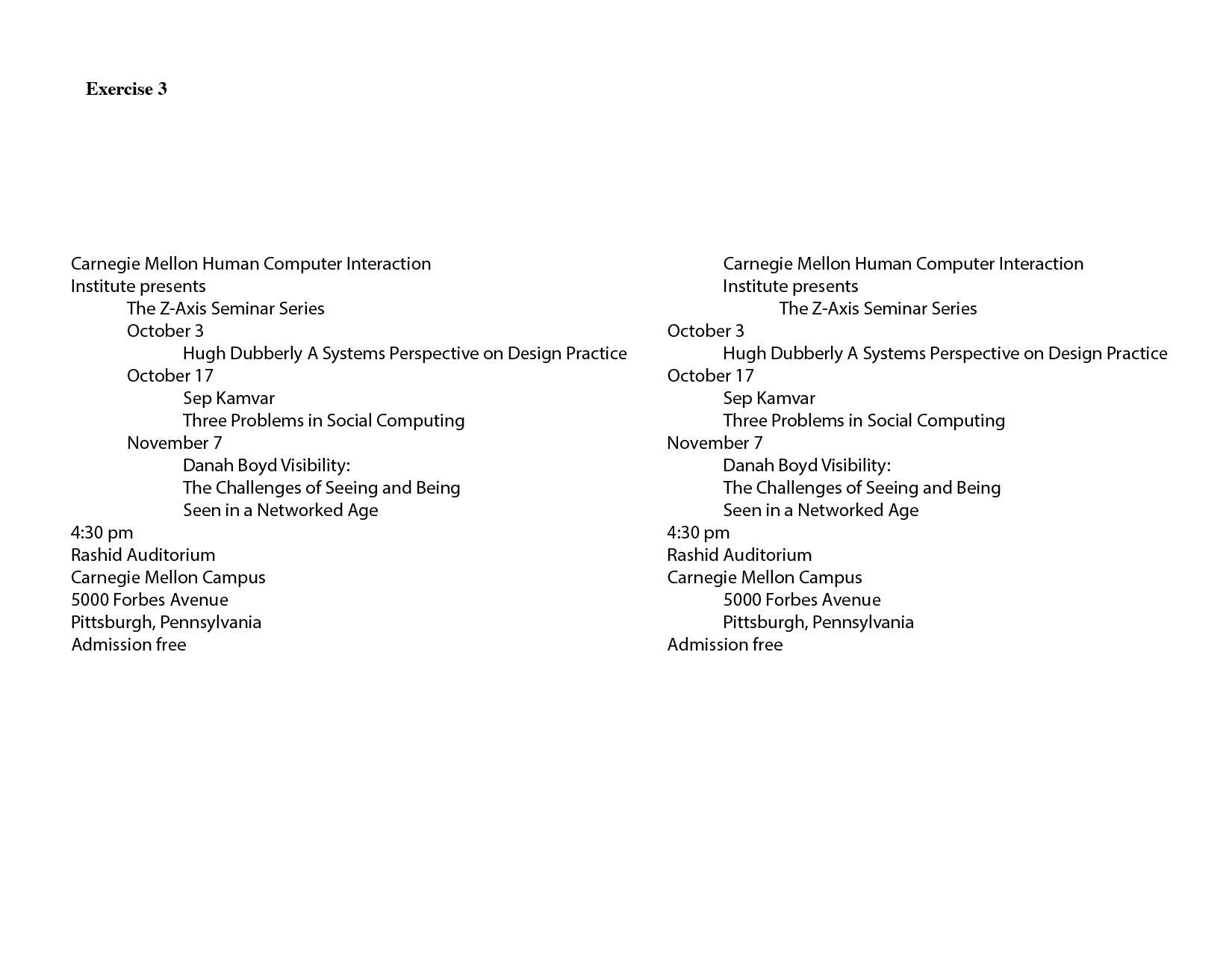 Typographic Hierarchy Exercise By Evi Bernitsas Communication
