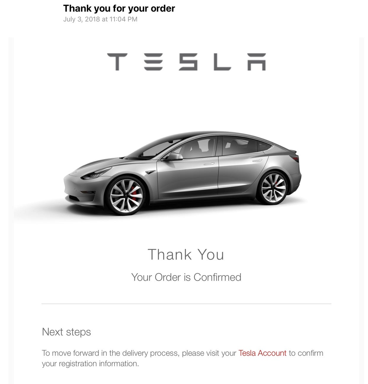 Tesla Order Confirmation Tesla Power 2020