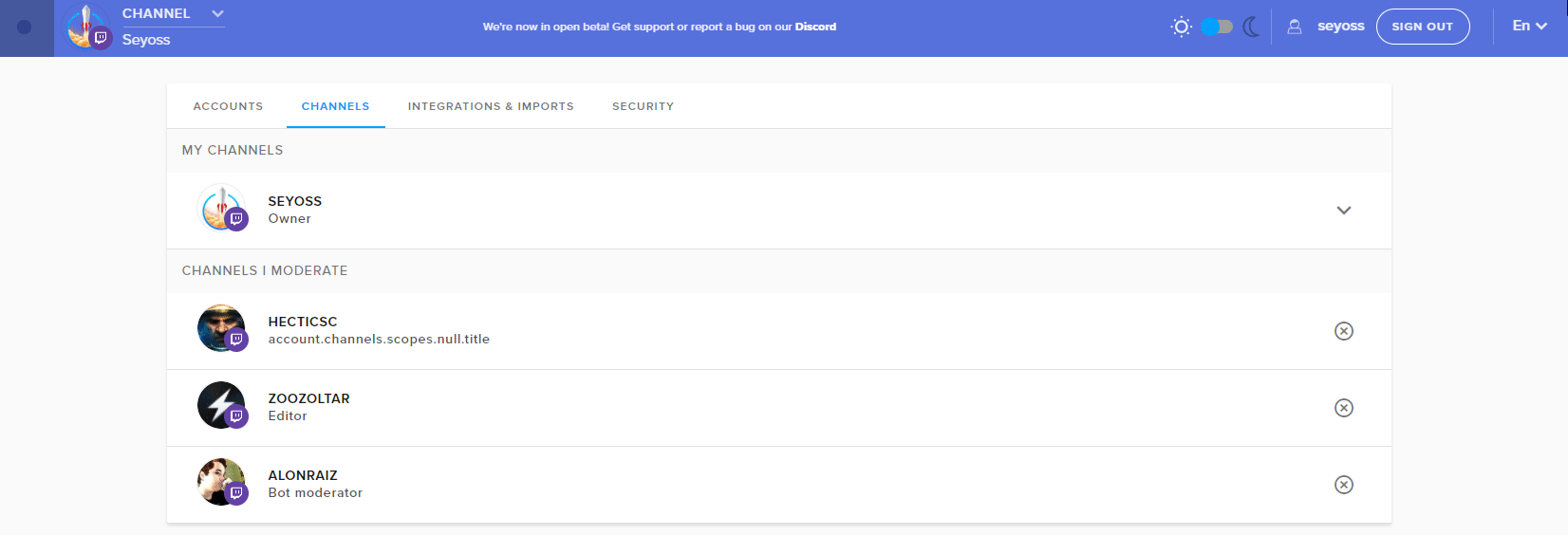 New Streamelements Design Night Mode And Moderator Login By Adam Yosilewitz Streamelements Legendary Live Streaming