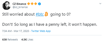 CZ Binance about Bitcoin price