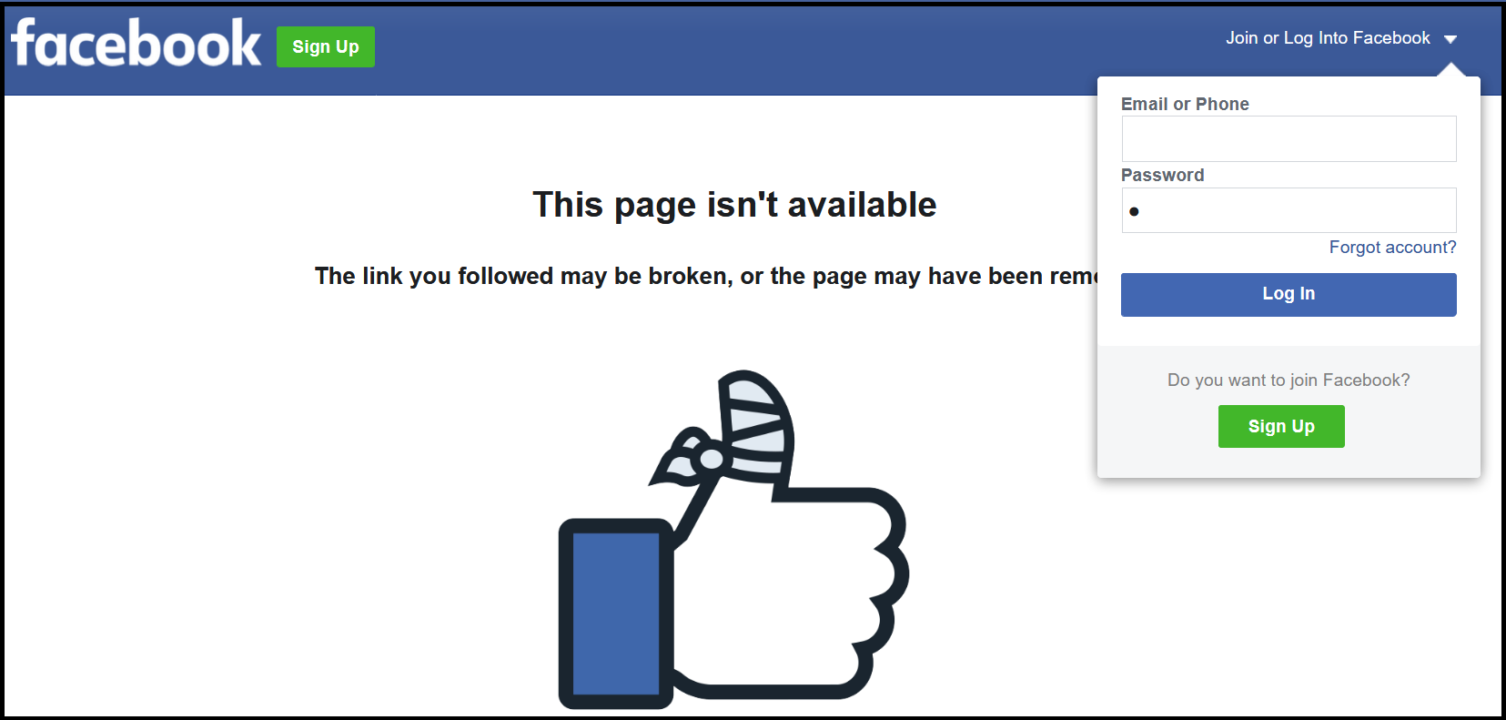 Why my facebook account is not opening