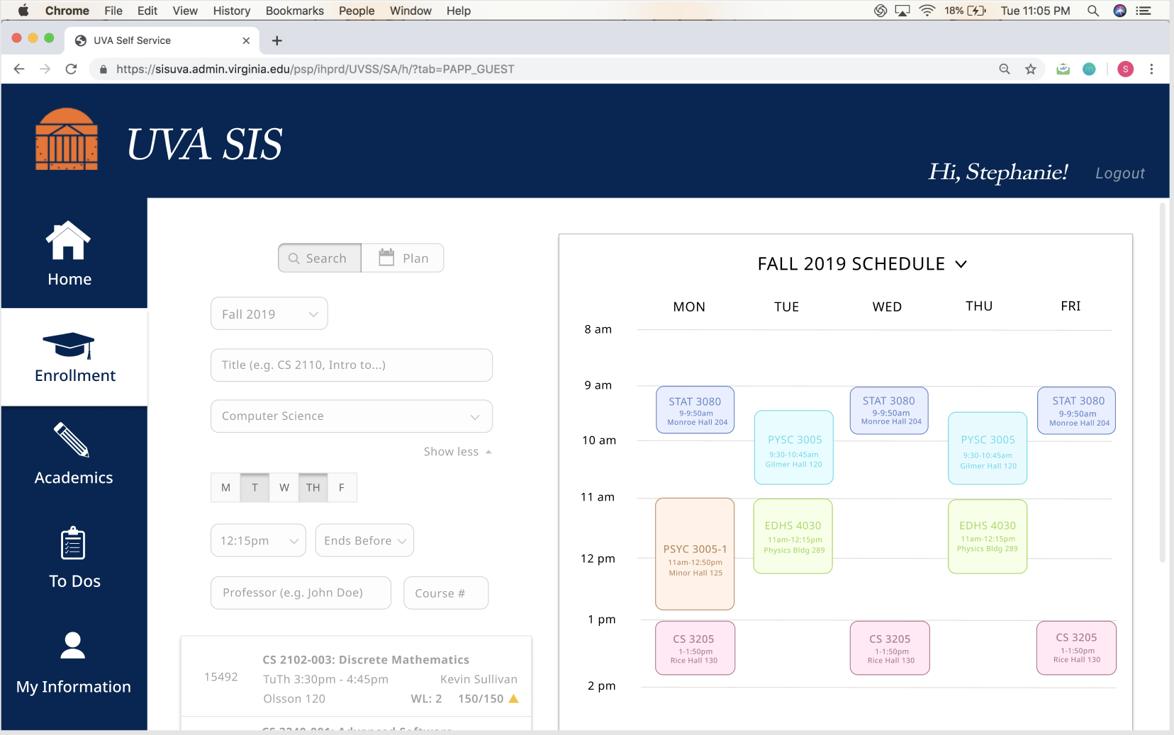 UX Case Study UVA’s Student Information System by Stephanie Tran