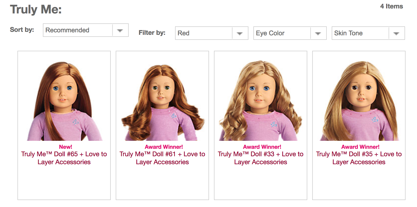 american doll red hair