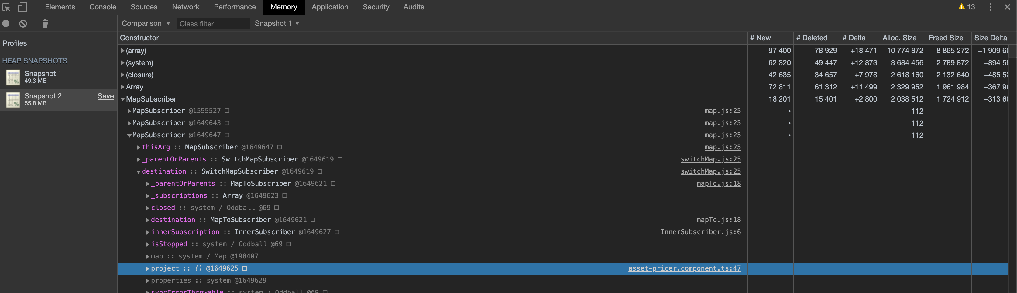 Debugging Memory Leaks in Angular
