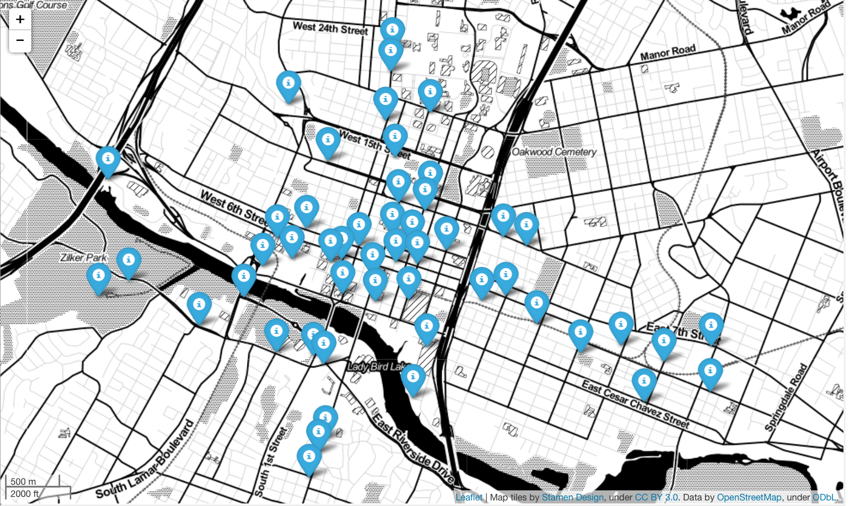 austin b cycle map Analyzing Austin Bcycle Stations Part 1 Of 3 Austin Bcycle Data austin b cycle map