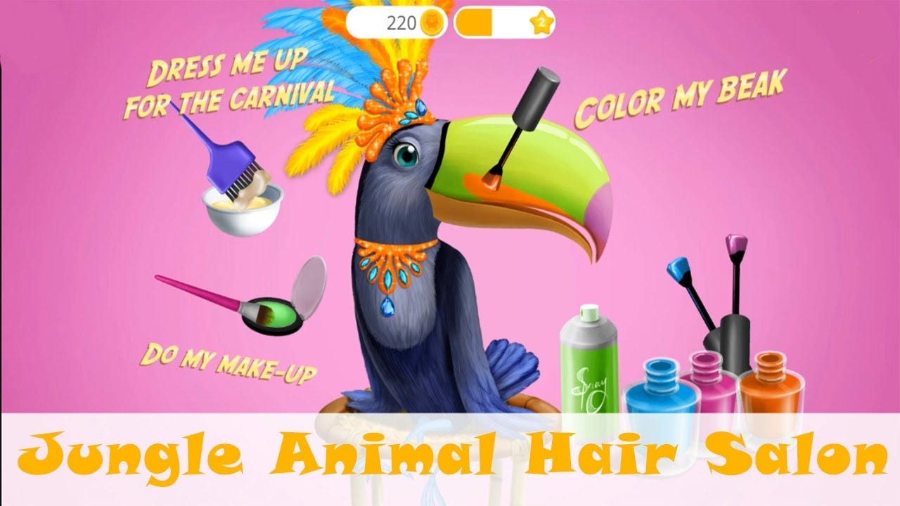 Jungle Animal Hair Salon Fun Games For Kids Educational Game