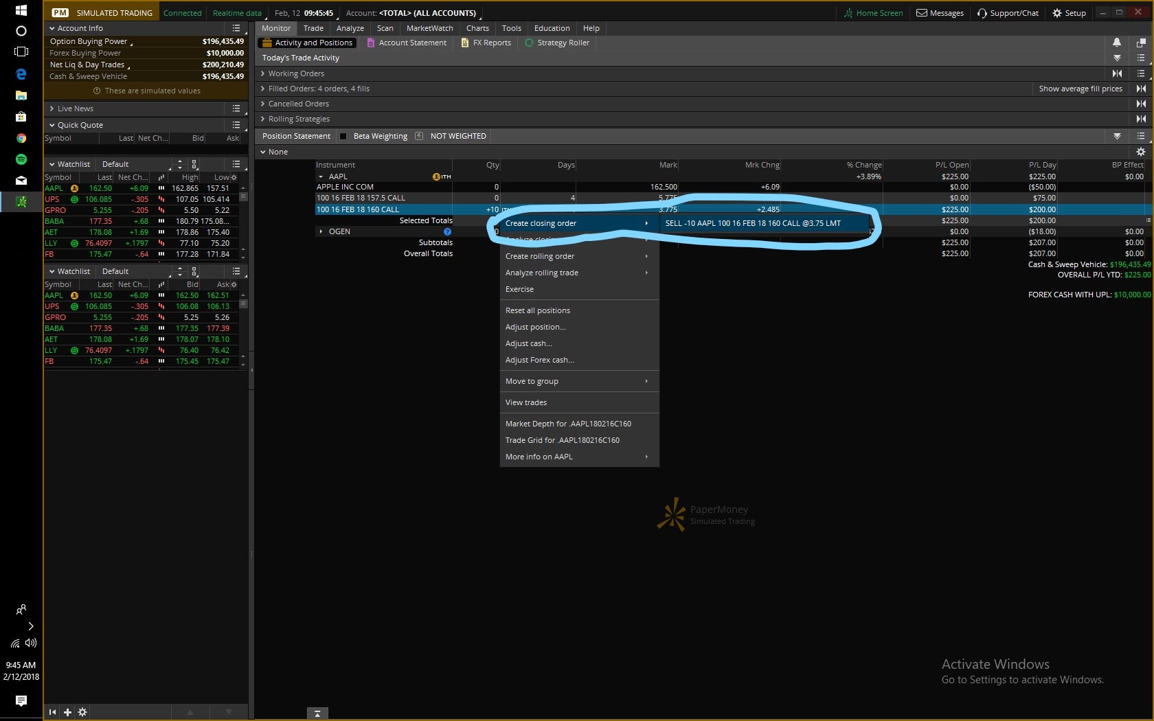 sell to close closing option trade thinkorswim mobile app sell to close closing option trade thinkorswim mobile app