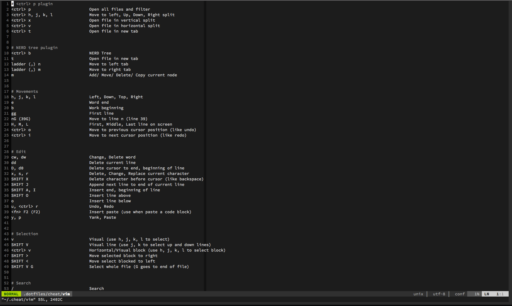 find files via command e vim