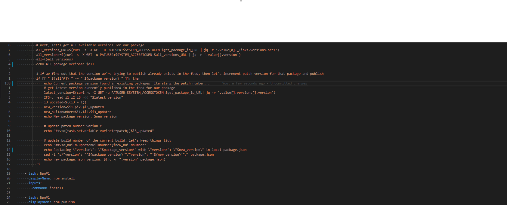 Autoincrement NPM package version in Azure Build Pipelines by Luke