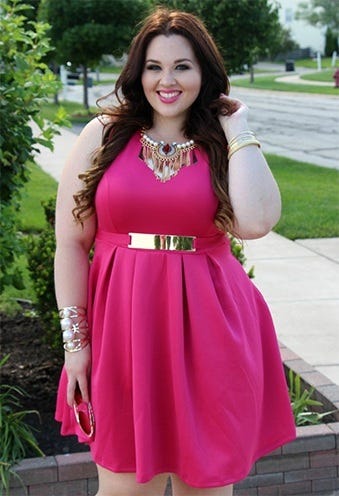 hot pink cocktail dress plus size
