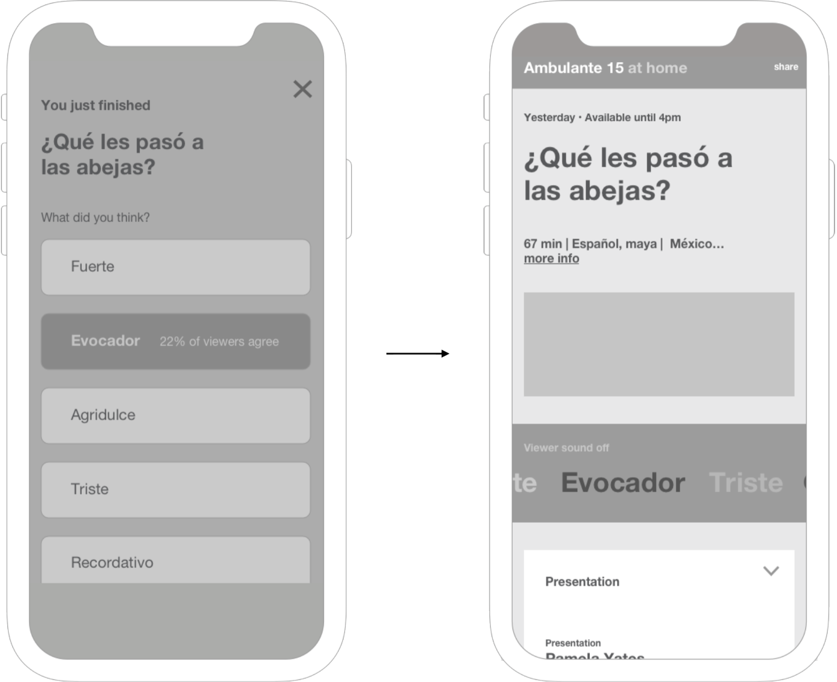 Wireframe of “emotion reporting” rool