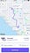 Screenshot of the Cabify app showing a line route in purple