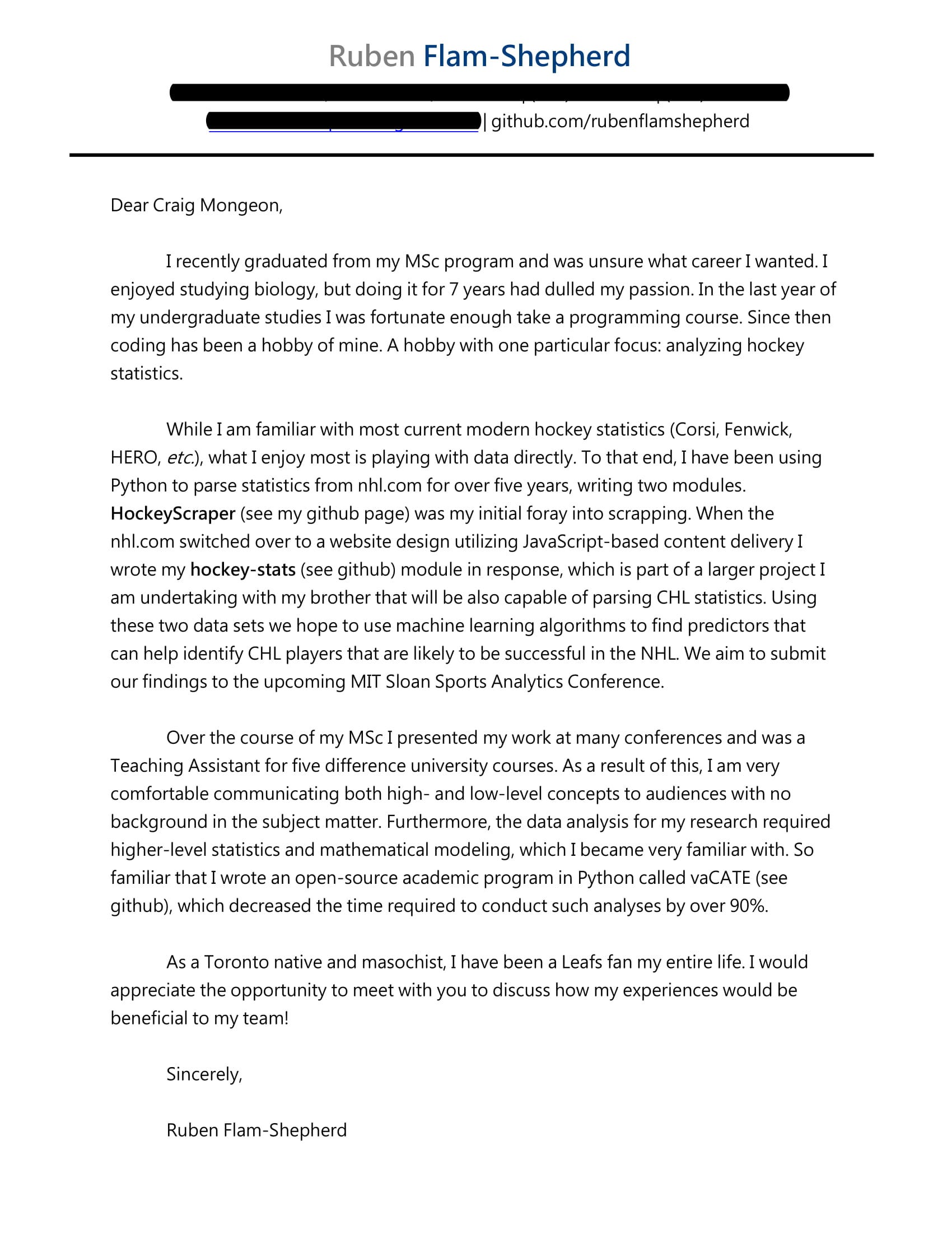 application support analyst cover letter sample