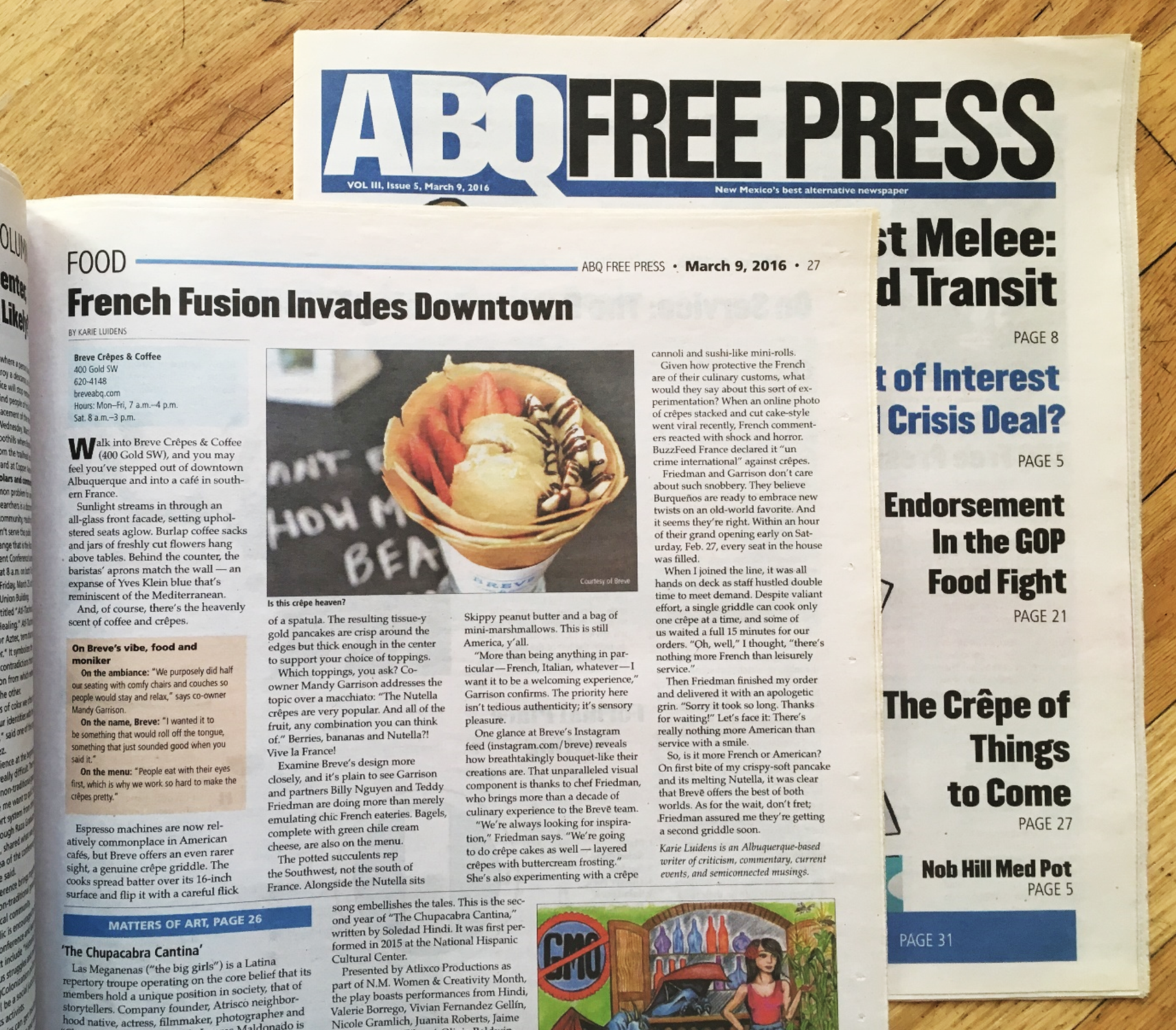 French Fusion Invades Downtown Printed By Abq Free Press March 9 By Karie Luidens Medium