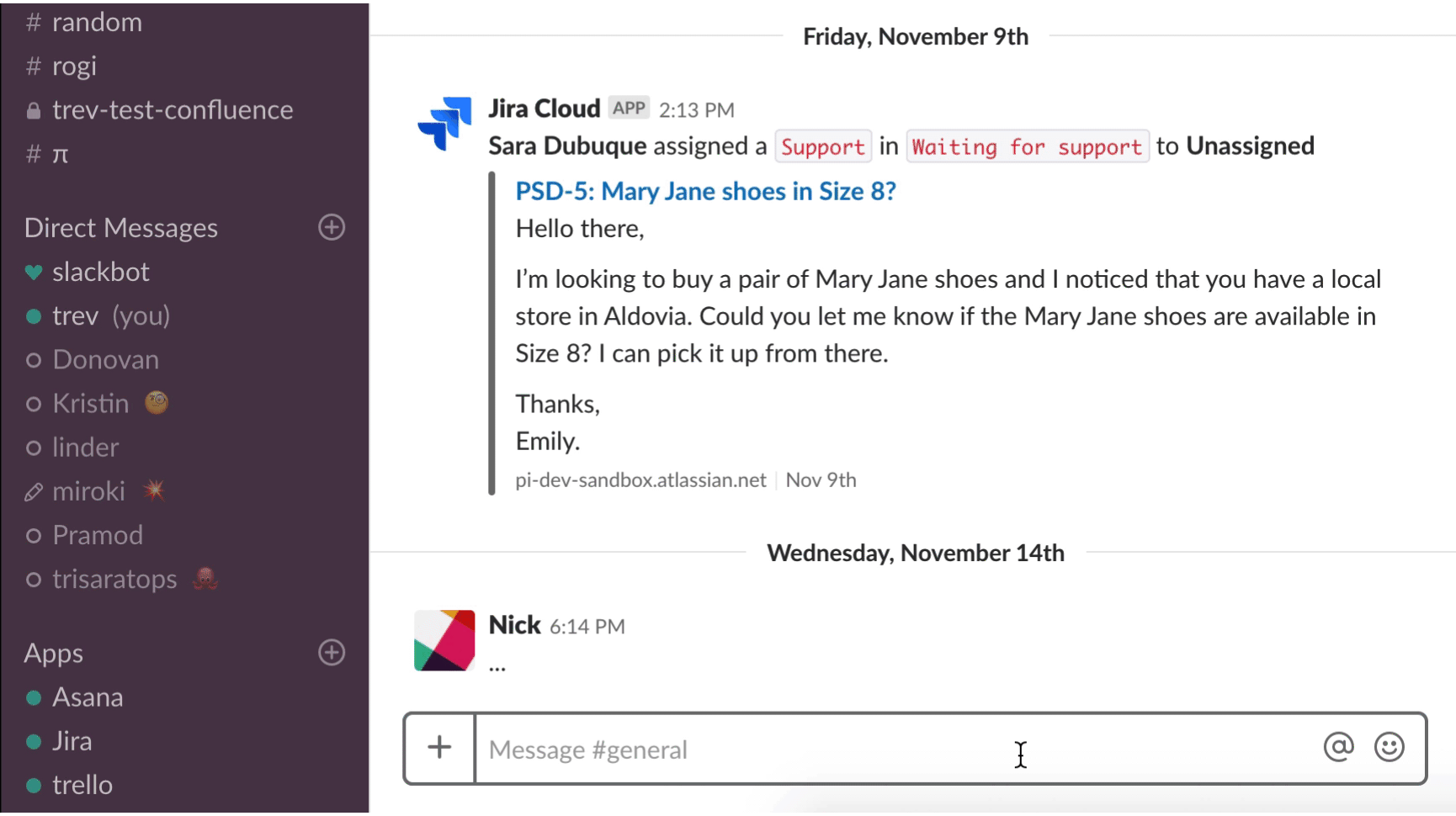 Jira and slack integration