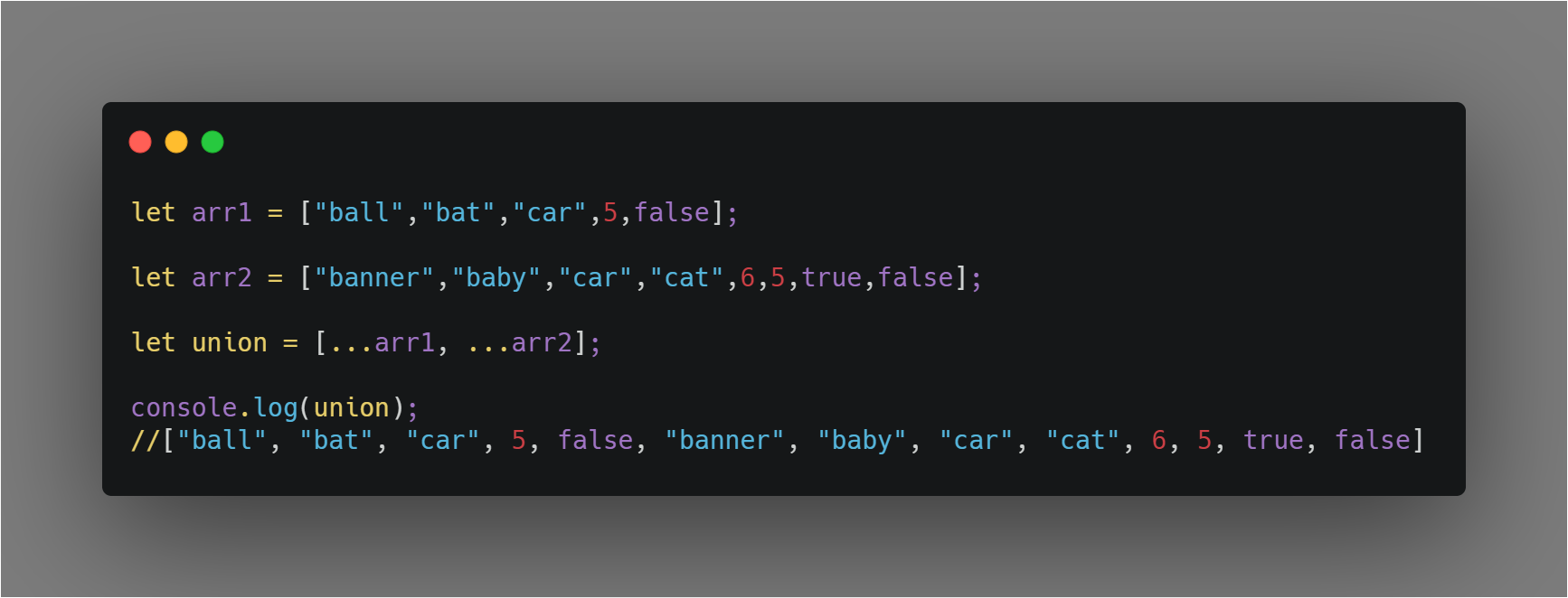 Intersection, Union and Difference of Arrays in JavaScript EcmaScrip 7
