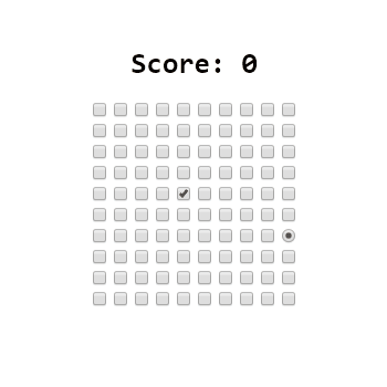 Snake game in JavaScript made from checkboxes