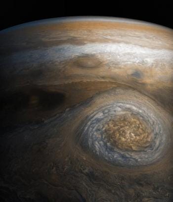 A closeup of Jupiter, showing off its Great Red Spot. Image credit: NASA