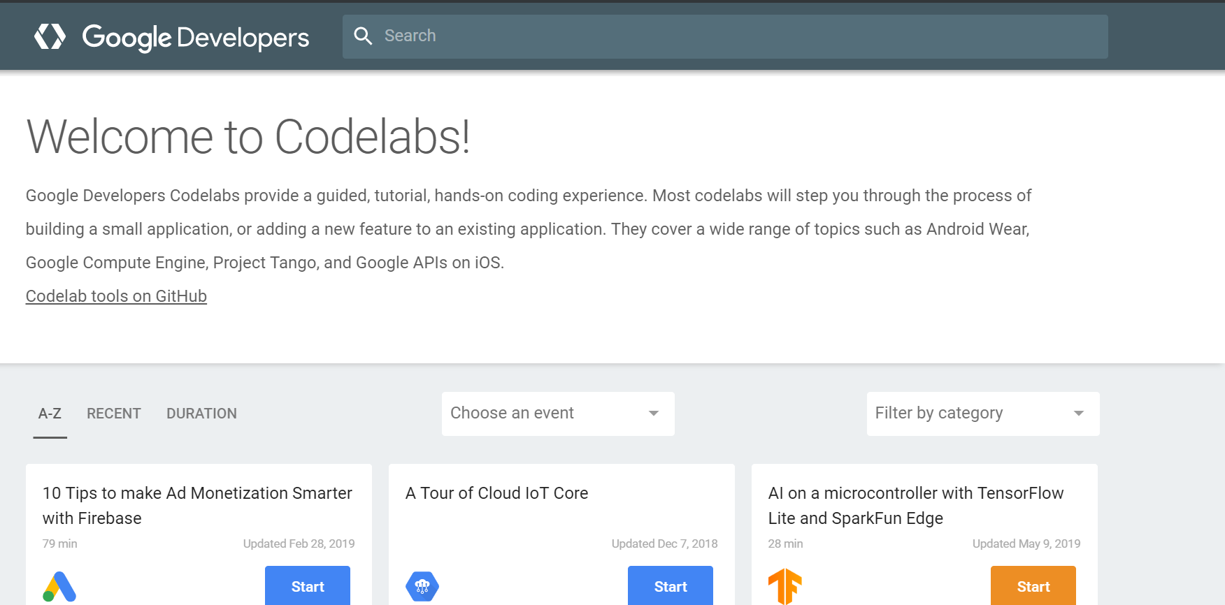 google codelabs tensorflow