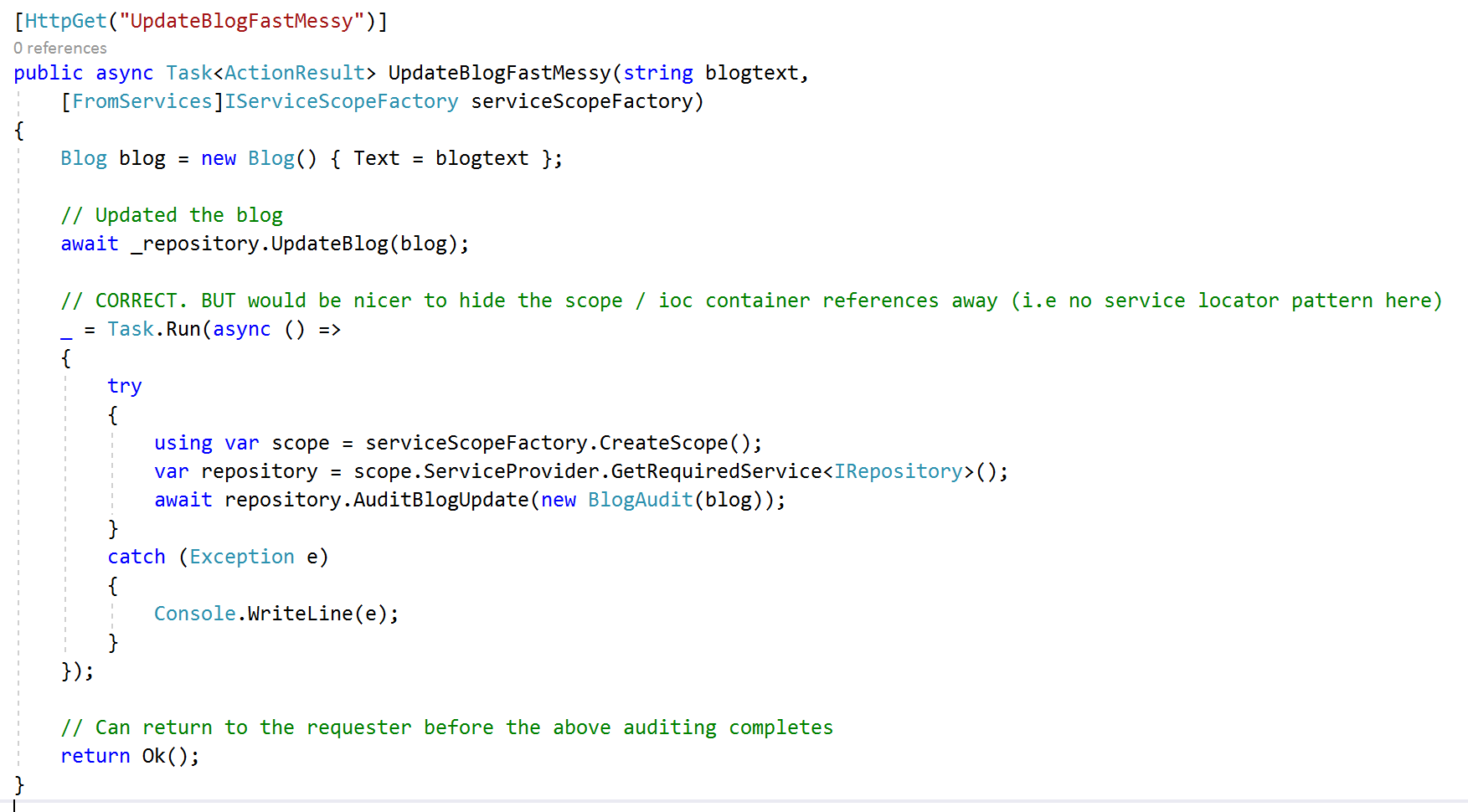 Net Core Web Api How To Correctly Fire And Forget Database Commands From Controller End Point Methods By Michael Ceber Medium Net Core Web Api How To Correctly Fire And Forget Database Commands From Controller End Point Methods By Michael Ceber Medium