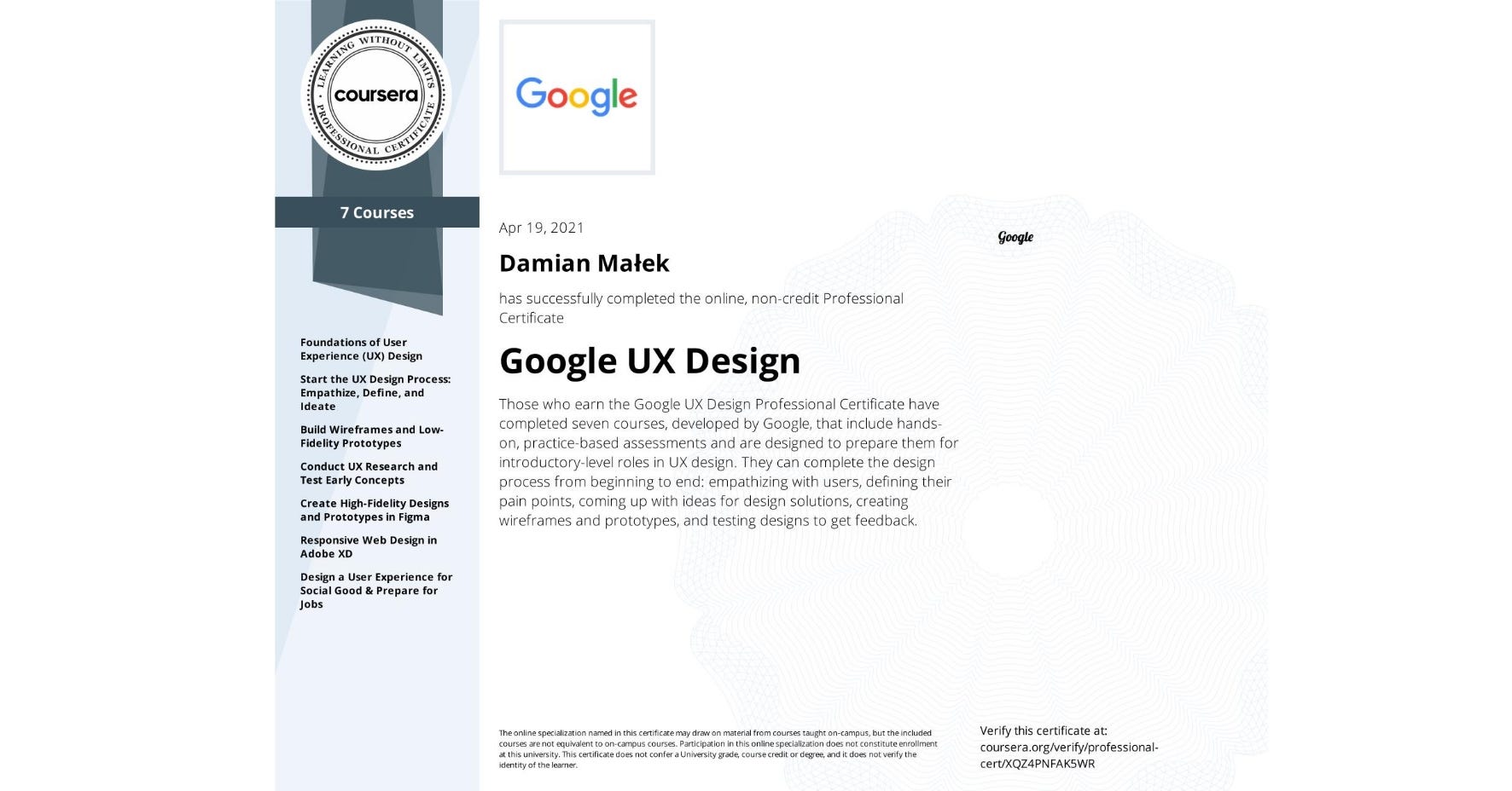 Review Google Ux Design Professional Certificate By Damian Malek Bootcamp