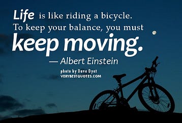 life is like a riding bicycle