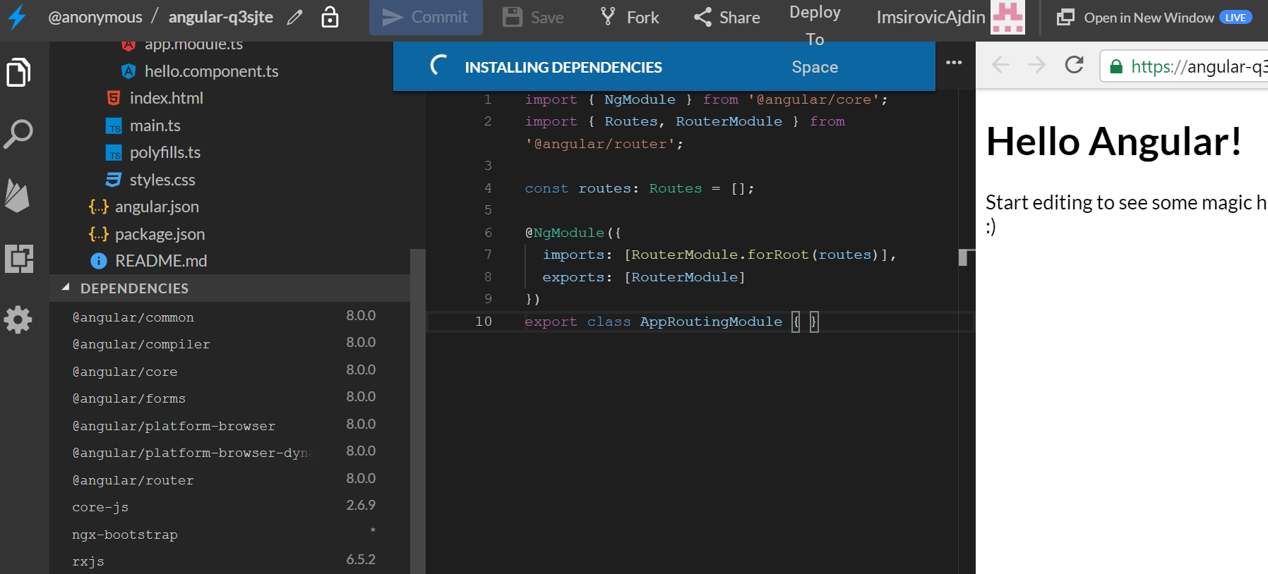 Using ngxbootstrap on Stackblitz with Angular 8 Ajdin Imsirovic Medium