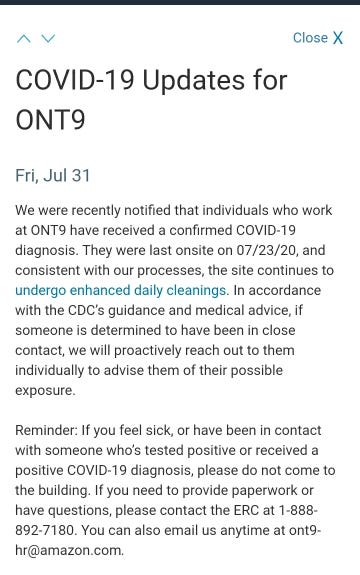 Letter to Amazon Ont9. We, the associates of ONT 9, are… | by ...