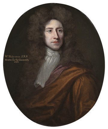 The Origin of Molyneux’s Problem — A portrait of William Molyneux (1656–1698) — Image from Wikimedia Commons
