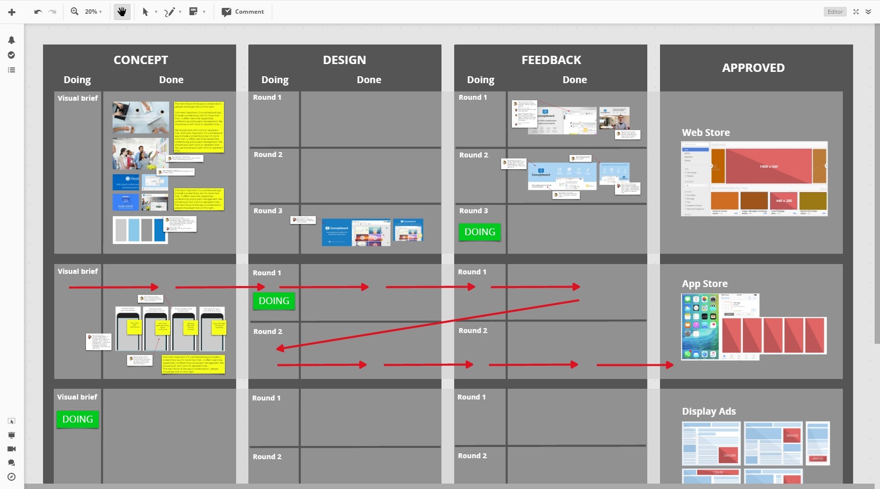Design Kanban A freeform Kanban system for creative teams by Daniel Bohn Medium