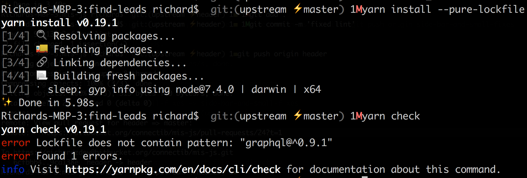Checking your yarn.lock file in your build by Richard Gill ZDEV