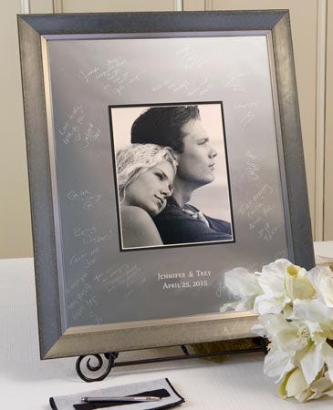 Aged Silver Signature Frame Carrie Leonardo Medium