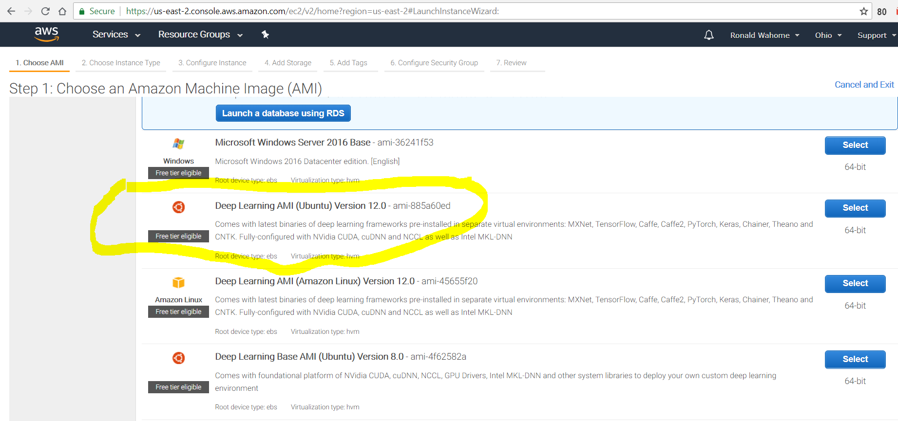 aws ec2 for machine learning