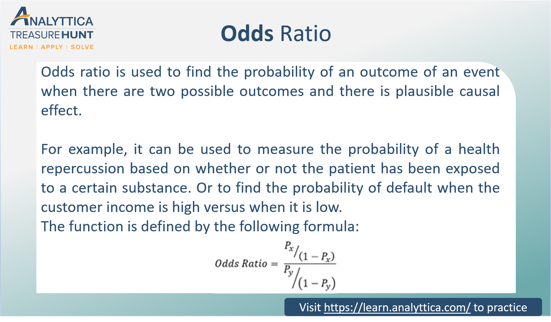 Odds Ratio The Odds Ratio Is Used To Find The By Analyttica Datalab Medium