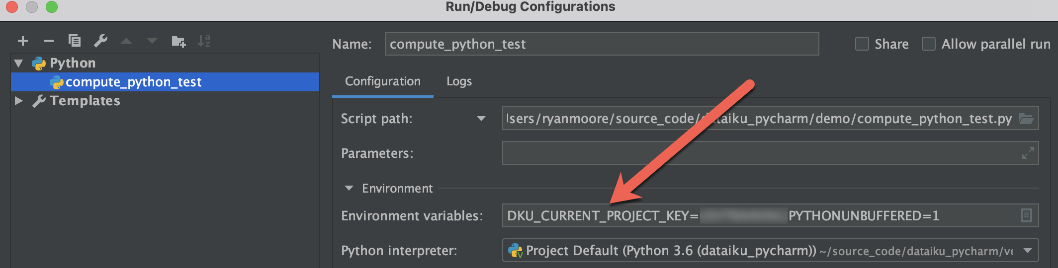 Pycharm integration debugging dss project