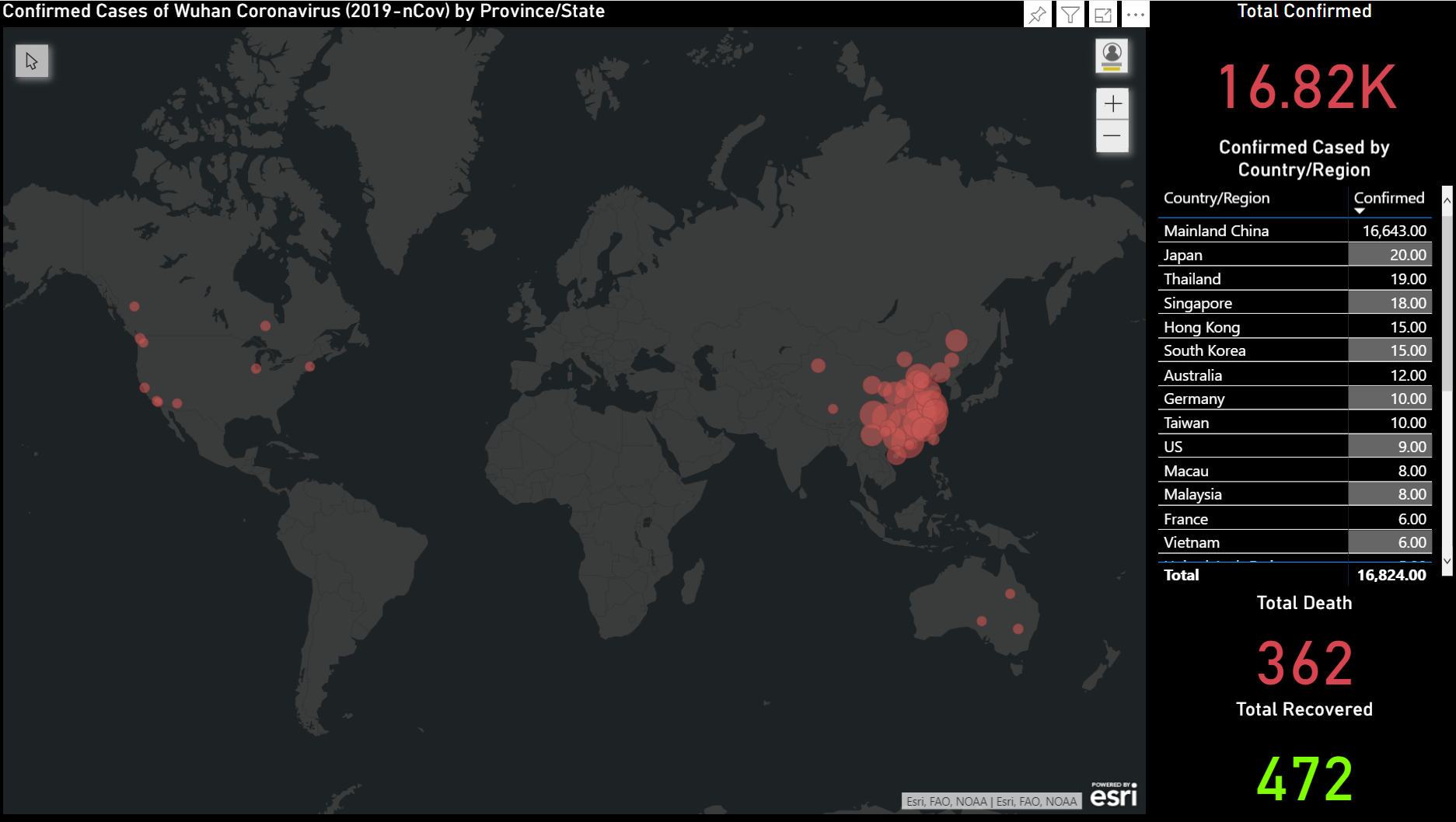 Map Visualization For Wuhan Coronavirus 2019 Ncov Cases In Hong