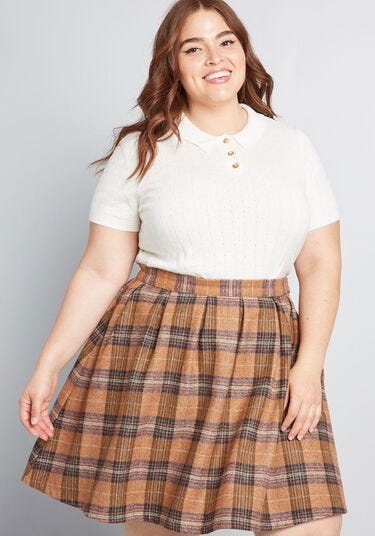 plus size kilt skirt