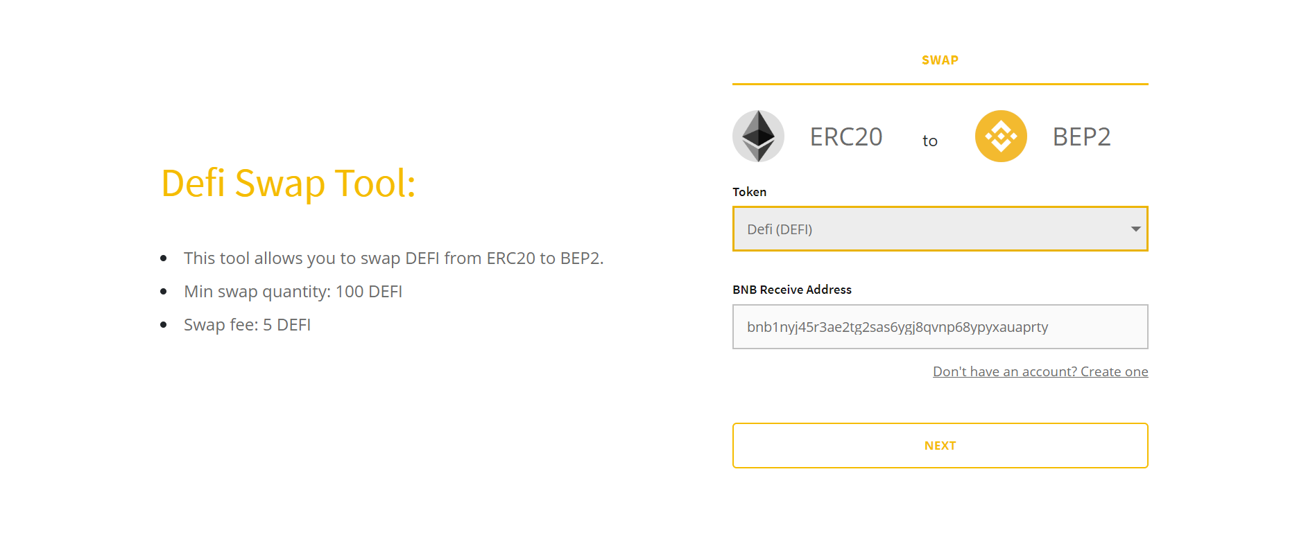 How to Swap Your ERC20 DEFI Token to BEP2 | by Defi Lab ...