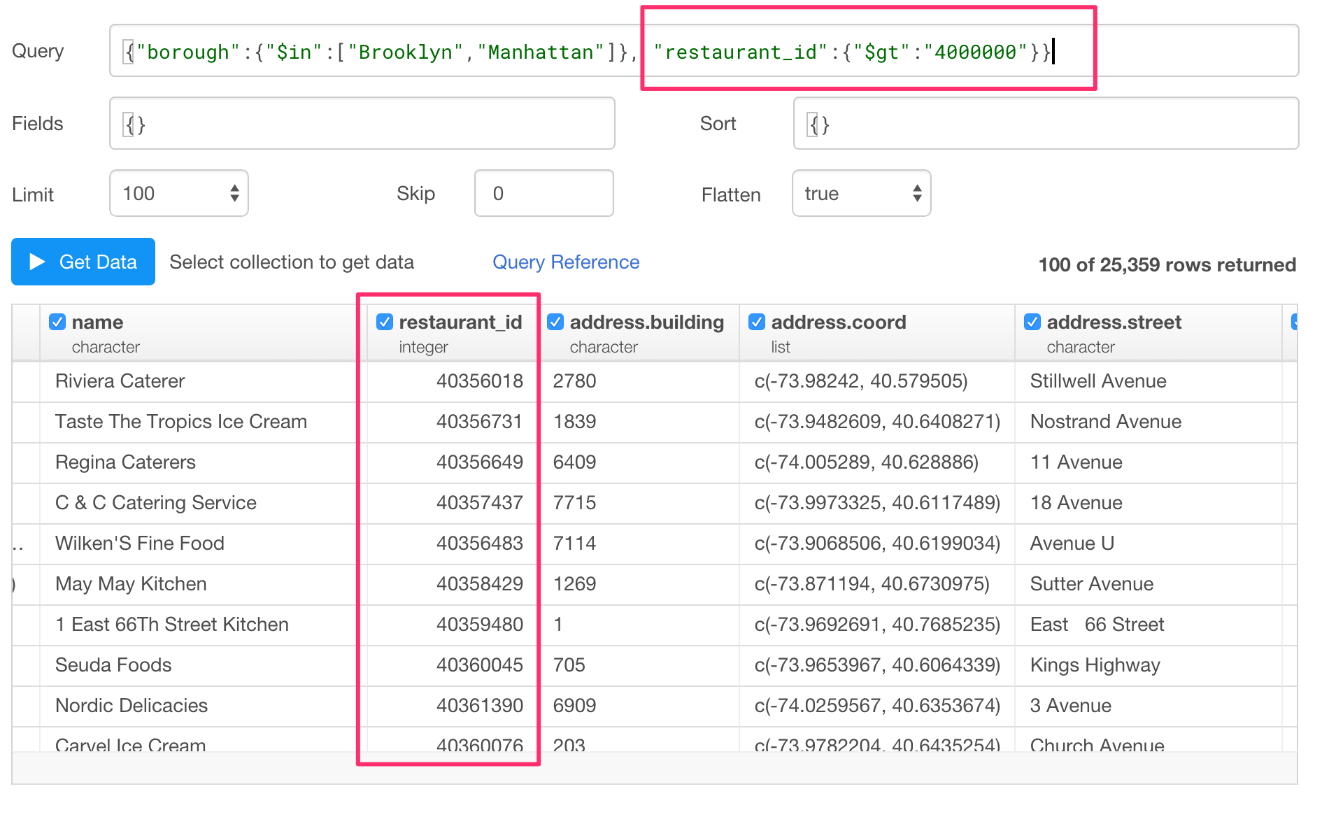 Querying against mongodb enhanced learn data science
