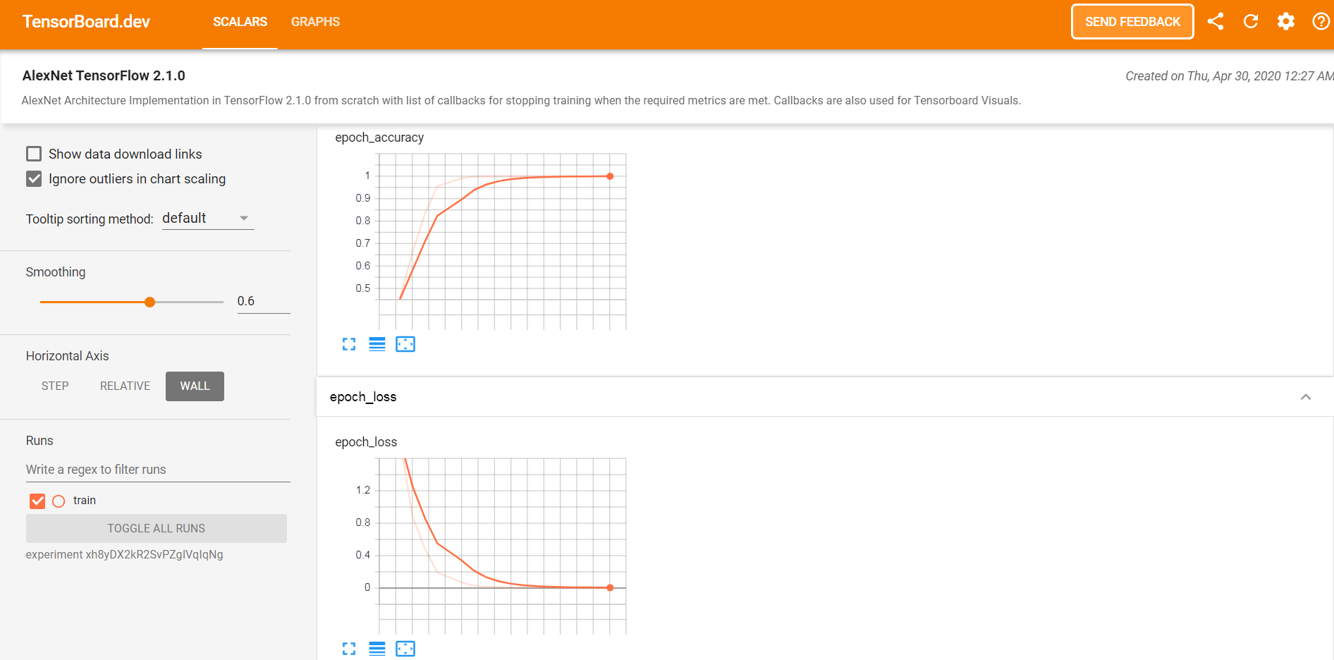 Training from scratch in TensorFlow 2.1.0 for our own