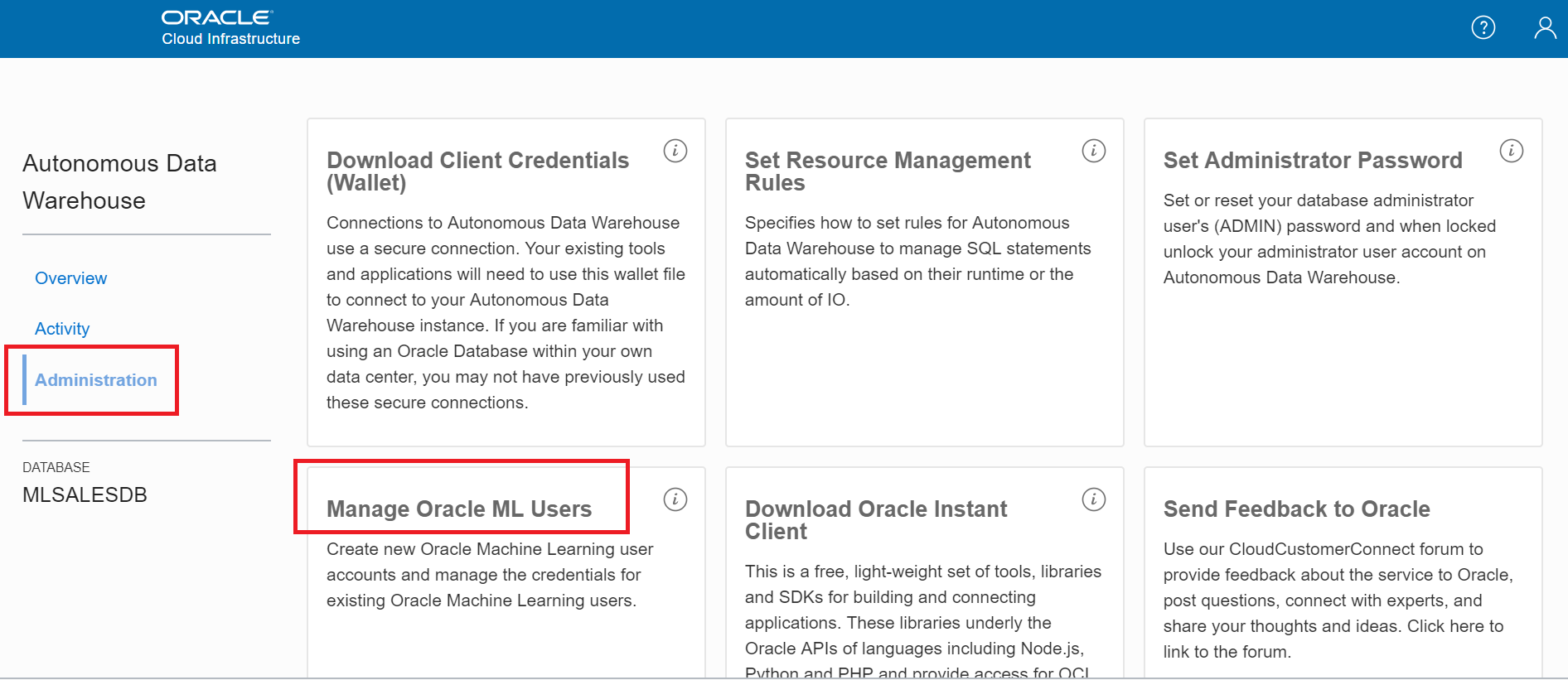 oracle autonomous data warehouse machine learning