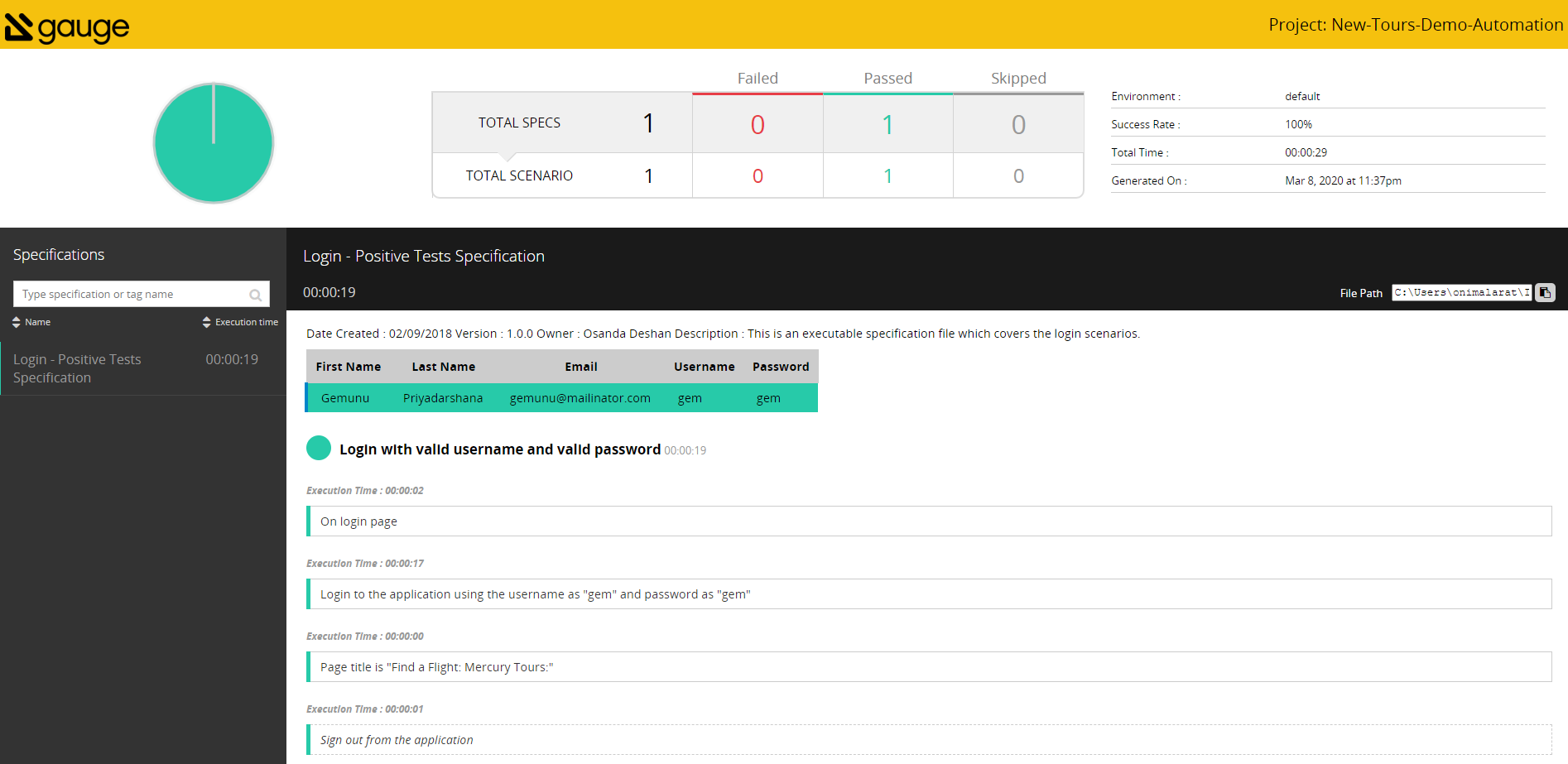 Creating a HTML Report for a Gauge Project using Specifications | by ...