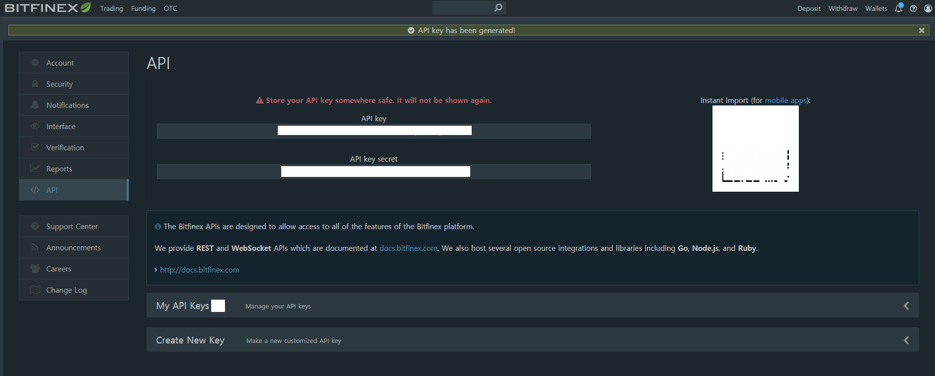 Key API - - to retrieve How Medium Bitfinex] Clay