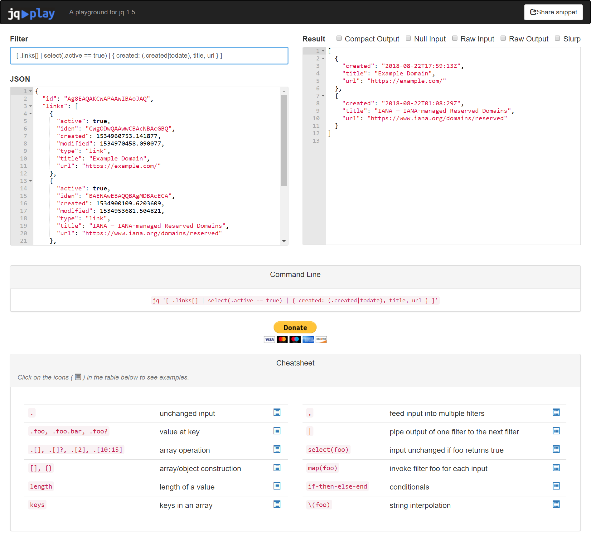 Transform JSON data with jq!. I’ve been using jq for a while, simply