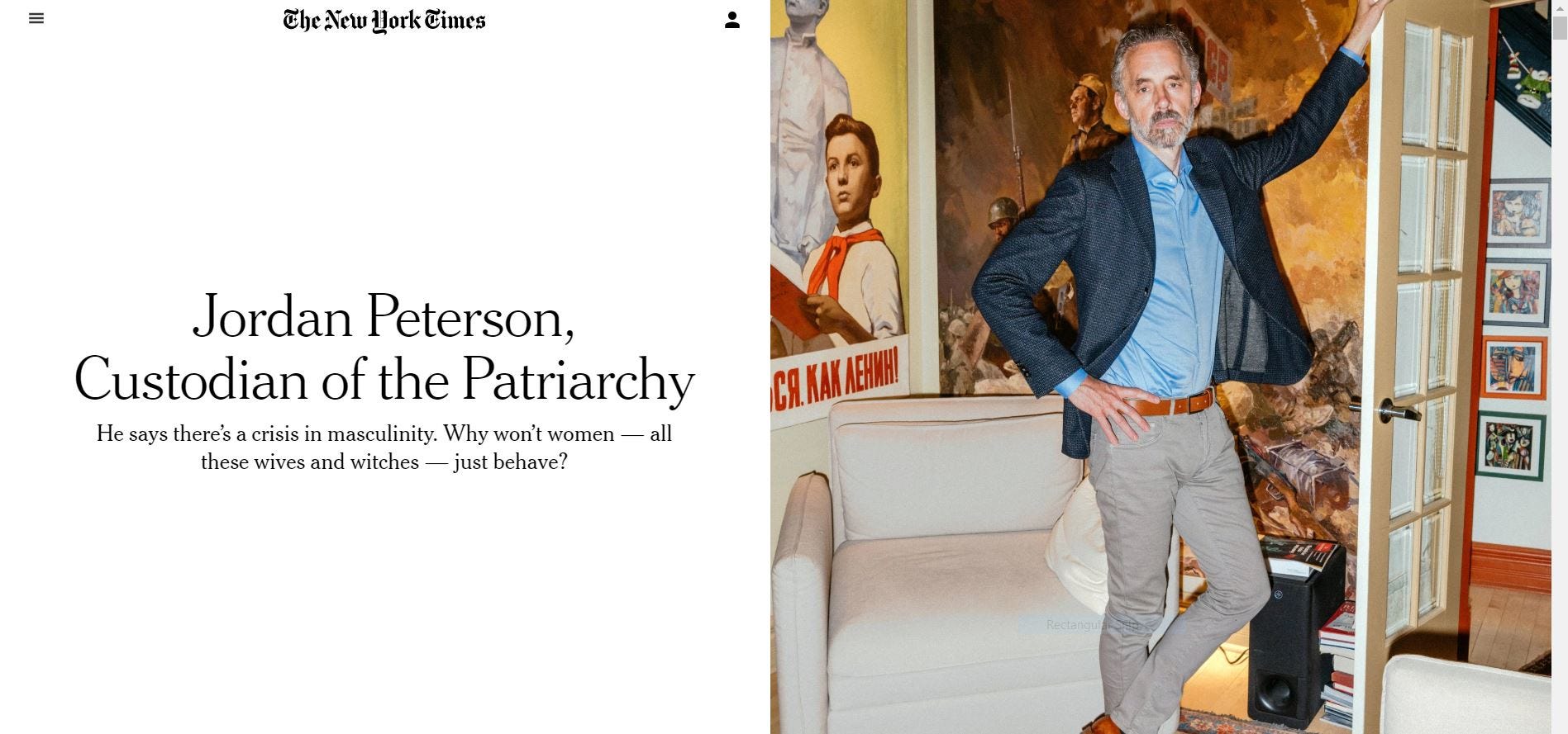 Jordan Peterson and the New York Times — a Rorschach test for the new  culture wars | by David Fuller | Rebel Wisdom | Medium