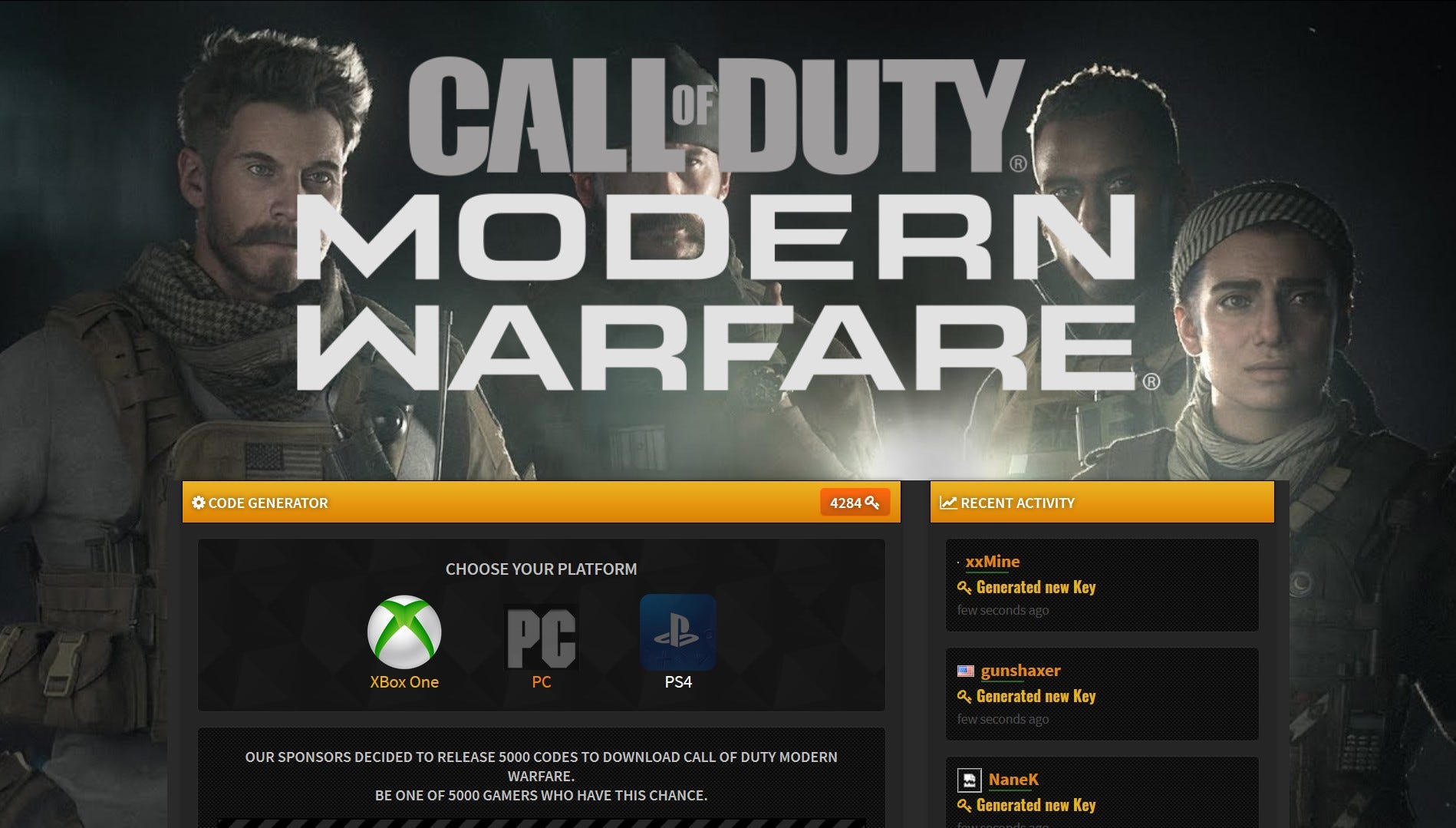 Cod 4 Key Code Generator