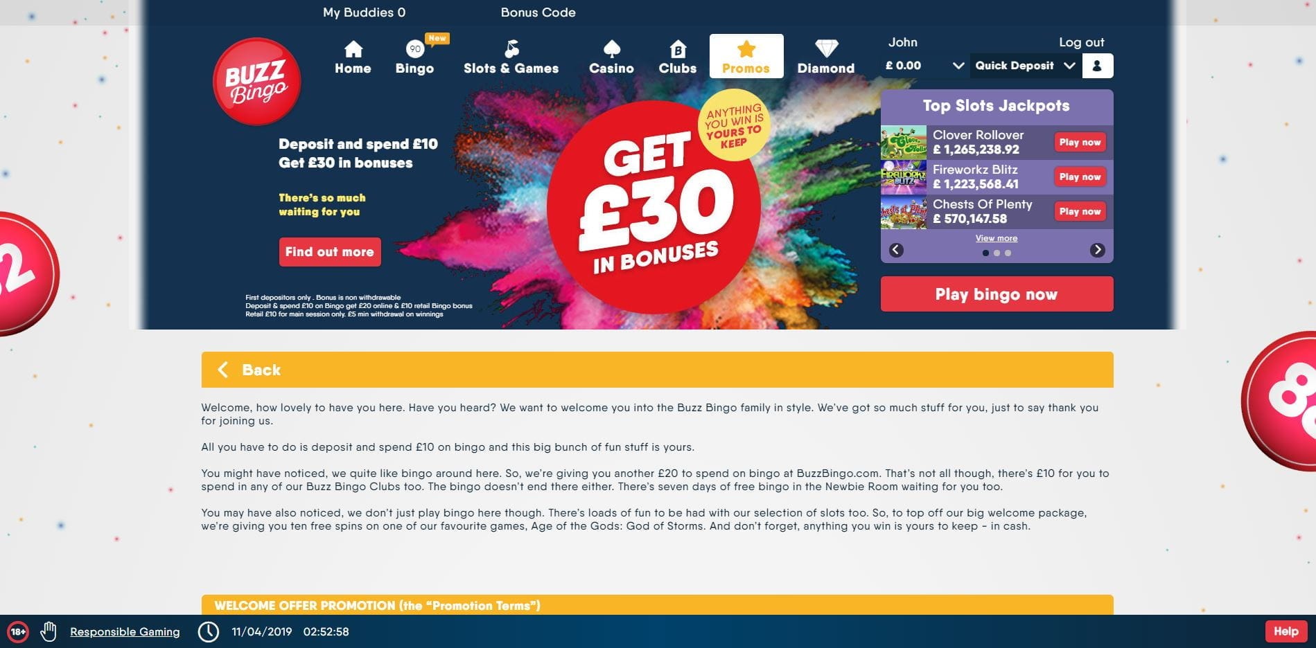 Buzz Bingo Codes No Deposit