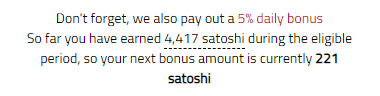 Bonus Bitcoin daily bonus