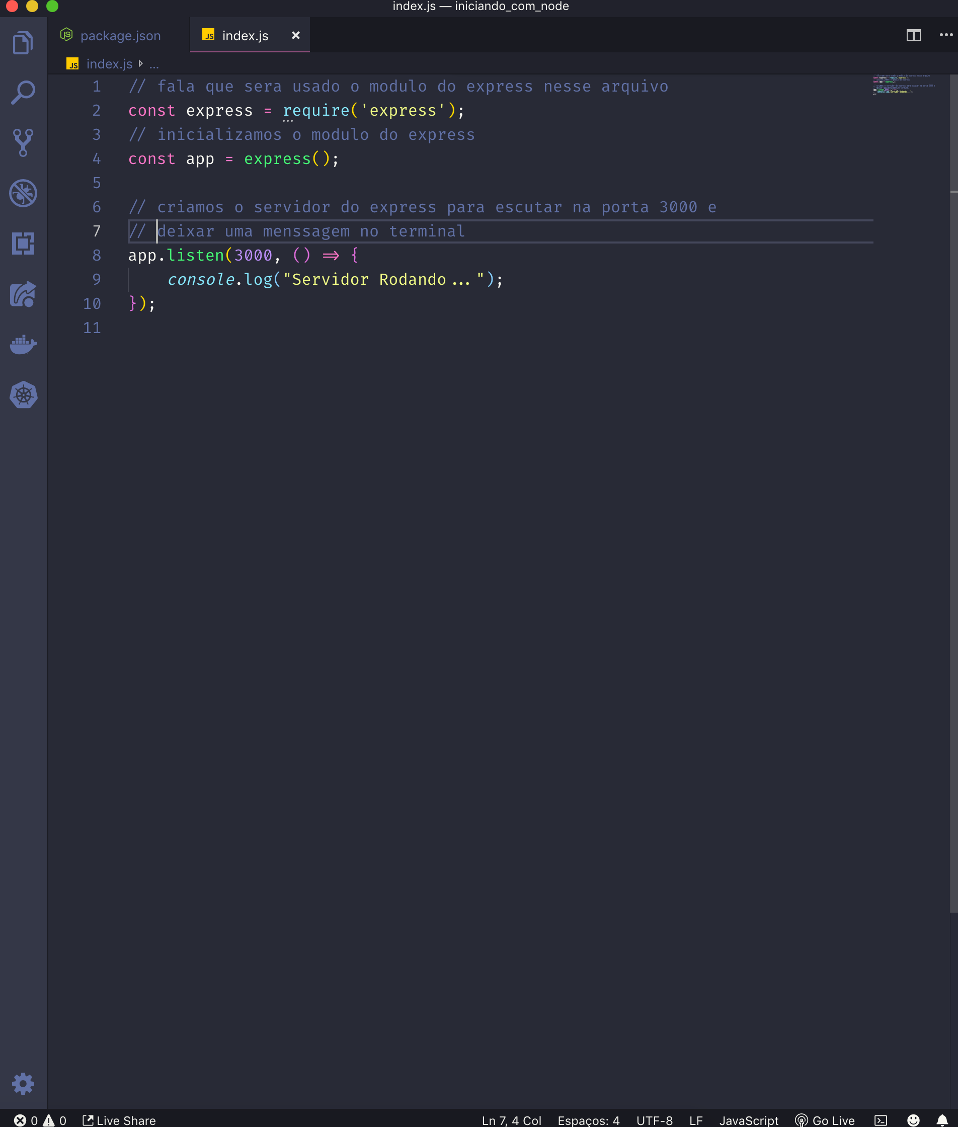 Criando aplicação node com yarn. Recentemente comecei a estudar node