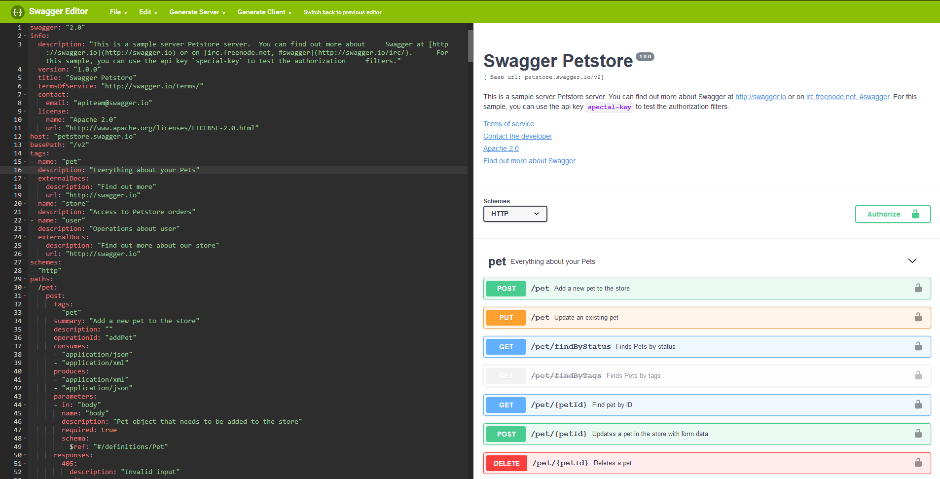 how to use the swagger editor